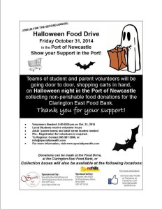 Halloween Food Drive poster 2013